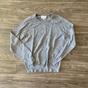 Lucky Brand Light Grey Men's V Neck Long Sleeve Sweater Small